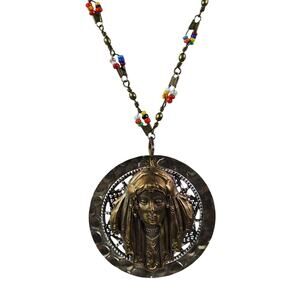 Artisan Bohemian Gypsy Pendant Vintage Colorful Beaded Fish Hook Necklaces (2)